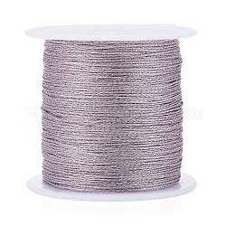 Металлический шнур в оплетке из полиэстера, для изготовления и вышивки плетеных браслетов своими руками, чертополох, 0.4 мм, 6-слойные, около 54.68 ярда (50 м) / рулон