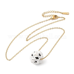 Collana con pendente a forma di fiore con perle di conchiglia, gioielli in acciaio inossidabile dorato 304, bianco, 18.11 pollice (46 cm)