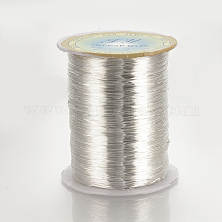 Round Copper Wire for Jewelry Making, Silver Color Plated, 20 Gauge, 0.8mm, about 524.93 Feet(160m)/roll