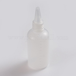 Пластиковые градуированные бутылки для клея, сжать бутылки, с герметичной крышкой, белые, 12.8x4.4 см, Емкость: 120 мл