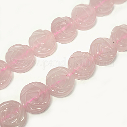 Granos naturales de abalorios de cuarzo rosa, rosa, 14x6mm, agujero: 1.2 mm, aproximamente 28 pcs / cadena, 15.16'' (38.5 cm)