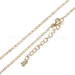 Латунные кабельные цепи ожерелья, долговечный, реальный 18k позолоченный, 16.34 дюйм (41.5 см)