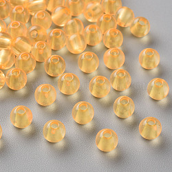 Transparente Acryl Perlen, Runde, golden, 6x5 mm, Bohrung: 1.8 mm, ca. 440 Stk. / 50 g