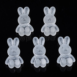 Frosted Acrylic Beads, Rabbit, Clear, 24.5x14.5x11mm, Hole: 2.5mm, about 300pcs/500g