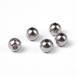 Rotonde 202 perle in acciaio inox, colore acciaio inossidabile, 5x4.5mm, Foro: 1.5 mm