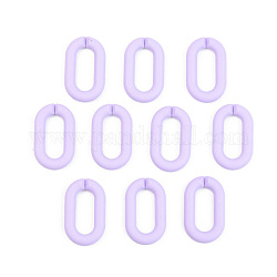 Opaque Spray Painted Acrylic Linking Rings, Quick Link Connectors, for Cable Chains Making, Unwelded, Oval, Lilac, 27x16.5x4.5mm, Inner Diameter: 18x7.5mm