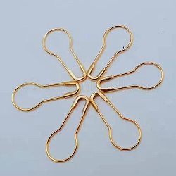 Iron Safety Pins, Calabash/Gourd Pin, Bulb Pin, Sewing Tool, Goldenrod, 22x10x1.5mm, about 1000pcs/bag