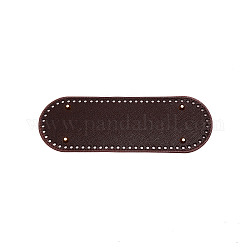 Fond de sacs au crochet à tricoter en cuir pu, avec les accessoires en fer, pour accessoires de fond de sac, ovale, brun coco, 30.3x10.2x0.4~1 cm, Trou: 5mm