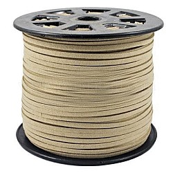 Faux Suede Cord, Beige, 3x1.5mm, 100yards/roll