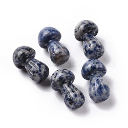 Natürlicher Guasha-Jaspis-Stein mit blauem Fleck, Gua Sha Scraping Massage-Tool, für entspannende Meditationsmassage im Spa, pilzförmig, 36.5~37.5x21.5~22.5 mm
