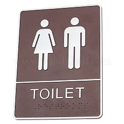 Acrylic TOILET Sign Stickers, Public Toilet Sign, for Wall Door Accessories Sign, Coconut Brown, 202x152x4.5mm