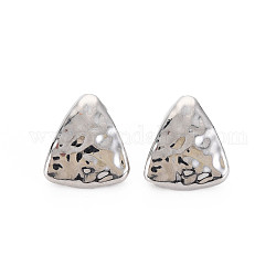 Rack Plating Alloy Beads, Cadmium Free & Nickel Free & Lead Free, Large Hole Beads, Triangle, Platinum, 15.5x14x11mm, Hole: 4mm