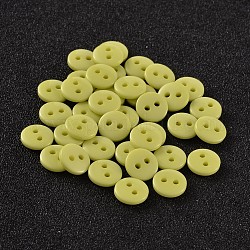 2-дырочные плоские круглые смолы швейные кнопки для дизайна костюма, зеленый желтый, 23x2 мм, отверстие : 1 мм