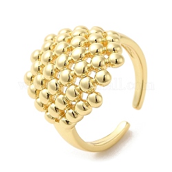 Латунные открытые кольца манжеты, полые шестигранные широкие кольца, реальный 18k позолоченный, внутренний диаметр: 17 мм