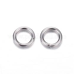 304 anelli di salto in acciaio inox, anelli di salto aperti, colore acciaio inossidabile, 13 gauge, 8x1.8mm, diametro interno: 4.4mm