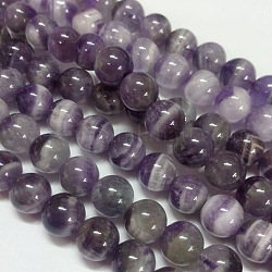 Abalorios de piedras preciosas hebras, grado natural de amatista b, redondo, púrpura, 6mm, agujero: 1 mm, aproximamente 66 pcs / cadena