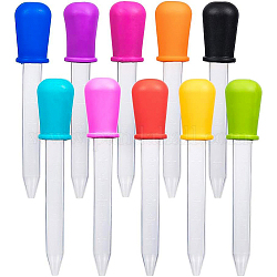 BENECREEAT 20PCS 5ml Silicone and Plastic Pipettes Rainbow Color Graduated Liquid Dropper Pipette for Candy Molds, Gummy Mold and Crafts, 10 Colors