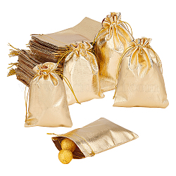 Pandahall Elite 60шт 2 стильные прямоугольные сумки из органзы, сумки на шнурках, партия свадебное печенье конфеты ювелирные изделия сумки, золотые, 15~18.2x10~12.8x0.1~0.15 см