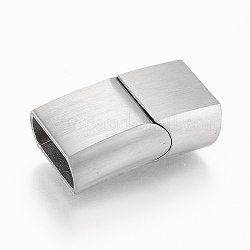 304 cierres magnéticos de acero inoxidable con extremos para pegar, Rectángulo, color acero inoxidable, 23x13.5x8mm, agujero: 6x12 mm