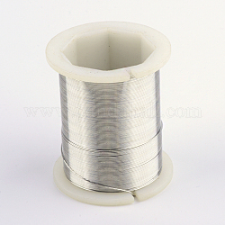 Круглая медная проволока для ювелирных изделий, серебряные, 26 датчик, 0.4 мм, около 98.42 фута (30 м) / рулон
