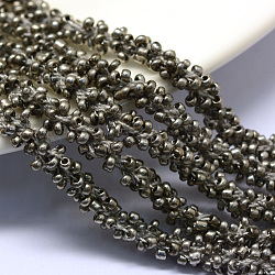 Шнуры из бисера, с полиэфирными шнурами, 6-слойные, круглое отверстие, серебряные, 6 мм, около 32.8 ярда (30 м) / пачка