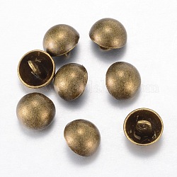 Legierung Ösenknöpfe, 1-Loch, Kuppel / Halbrund, Tibetischen Stil, Antik Bronze, 25x10 mm, Bohrung: 1.5 mm