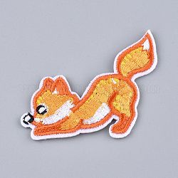 Computergesteuerte Stickerei Stoff zum Aufbügeln / Aufnähen von Patches, Kostüm-Zubehör, Fuchs spielen, orange, 45x61x2 mm