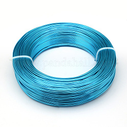 Round Aluminum Wire, Flexible Craft Wire, for Beading Jewelry Doll Craft Making, Deep Sky Blue, 18 Gauge, 1.0mm, 200m/500g(656.1 Feet/500g)