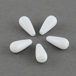 Perline acrilico opaco, lacrima, bianco, 20x7mm, Foro: 2 mm, circa 830pcs/500g
