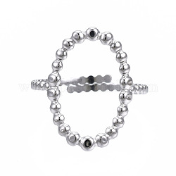 304 anillo de puño abierto rectangular de acero inoxidable, anillo grueso hueco para mujer, color acero inoxidable, nosotros tamaño 7 (17.3 mm)