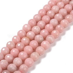Natürliche rosa Opalkorne Stränge, facettiert (128 Facetten), Runde, 8 mm, Bohrung: 1.2 mm, ca. 47 Stk. / Strang, 14.57'' (37 cm)