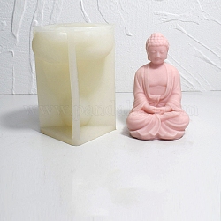 Moules en silicone pour bougie de Bouddha, pour la fabrication de bougies parfumées, blanc, 9x8x12.8 cm