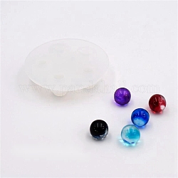 Moules en silicone, moules sphériques, moules de résine, pour la résine UV, fabrication de bijoux en résine époxy, boule, blanc, 66x15mm, Trou: 8mm