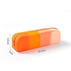 Силиконовый пенал для хранения, держатель ручки, для офиса и школьных принадлежностей, градиент цвета, прямоугольные, темно-оранжевый, 205x65x50 мм