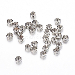 Perles à écraser en laiton , rondelle, platine, environ 2.5 mm de diamètre, Trou: 1.2mm, environ 900 pcs/20 g