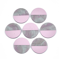 Cabuchones de resina, dos tonos, plano y redondo, rosa, 30x3mm