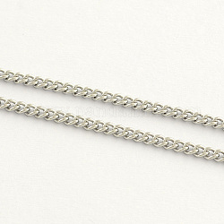 304 Stainless Steel Twisted Chains, Soldered, with Spool, Stainless Steel Color, 2.5x2x0.5mm, about 16.4 Feet(5m)/roll