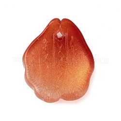 ガラスチャーム  秋の着生葉のチャーム  サンゴ  17.5~19x15x4mm  穴：1.2mm