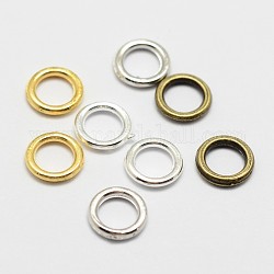 Anillos redondos de aleación, anillos de salto soldados, anillos de salto cerradas, color mezclado, 18 calibre, 7x1mm, agujero: 4.5 mm, diámetro interior: 4 mm