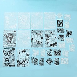 30 stücke 15 arten schmetterling thema sammelalbum papier kits, einschließlich Scrapbook-Papier und selbstklebende Aufkleber, für DIY Album Sammelalbum, Grußkarte, Mischfarbe, 4.5~14x4.4~10x0.01 cm, 1 Stück / Farbe, 2 Farben / Stil