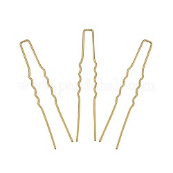 Аксессуары для волос железа волос вилки фурнитуры, золотые, 63x10x1 мм