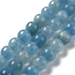 Fili di perline di calcite blu naturale, tondo, 10mm, Foro: 0.8 mm, circa 40pcs/filo, 15.55 pollice (39.5 cm)