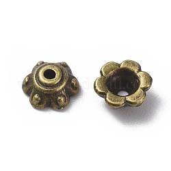 Tappi di metallo bronzo tibetani antichi, piombo & cadimo libero, 7x3mm, Foro: 1.5 mm