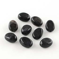 Perles acryliques ovales d'imitation pierre précieuse, noir, 18x13x9.5mm, Trou: 2mm, environ 310 pcs/500 g