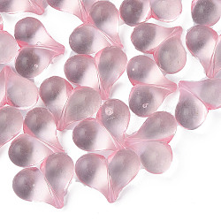 Abalorios de acrílico transparentes, corazón, rosa, 17.5x22x10mm, agujero: 1.4 mm, aproximamente 260 unidades / 500 g