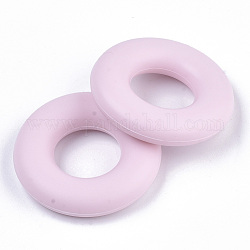 Perles de silicone écologiques de qualité alimentaire, perles à mâcher pour les jouets de dentition, Diy soins infirmiers colliers faisant, donut, rose, 42x9mm, Trou: 20mm