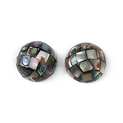 Coquille d'ormeau synthétique/perles de coquille de paua, demi-rond, colorées, 12x6mm