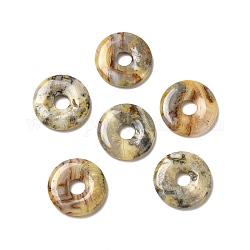 Naturali pazzi pendenti agata, ciondolo ciambella/disco pi, 29.5x5.5mm, Foro: 8.3 mm