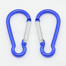 Mousquetons d'escalade en aluminium, fermoirs clés, bleu, 50x24x4mm