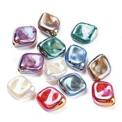 Acryl Nachahmung Perlen, Rhombus, Mischfarbe, 19.5x16x8.5 mm, Bohrung: 2 mm